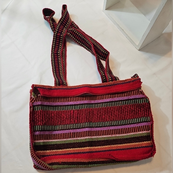 Hand Crafted bag multicolored tote style Pinzon Artesanias Handmade embroidery - Picture 10 of 17